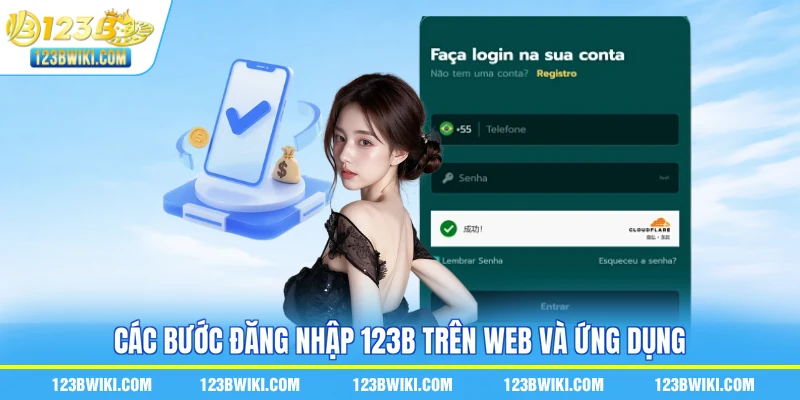 Các bước đăng nhập 123B trên web và ứng dụng