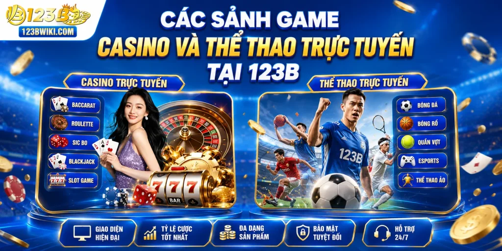 Các sảnh game Casino và Thể thao trực tuyến tại 123B