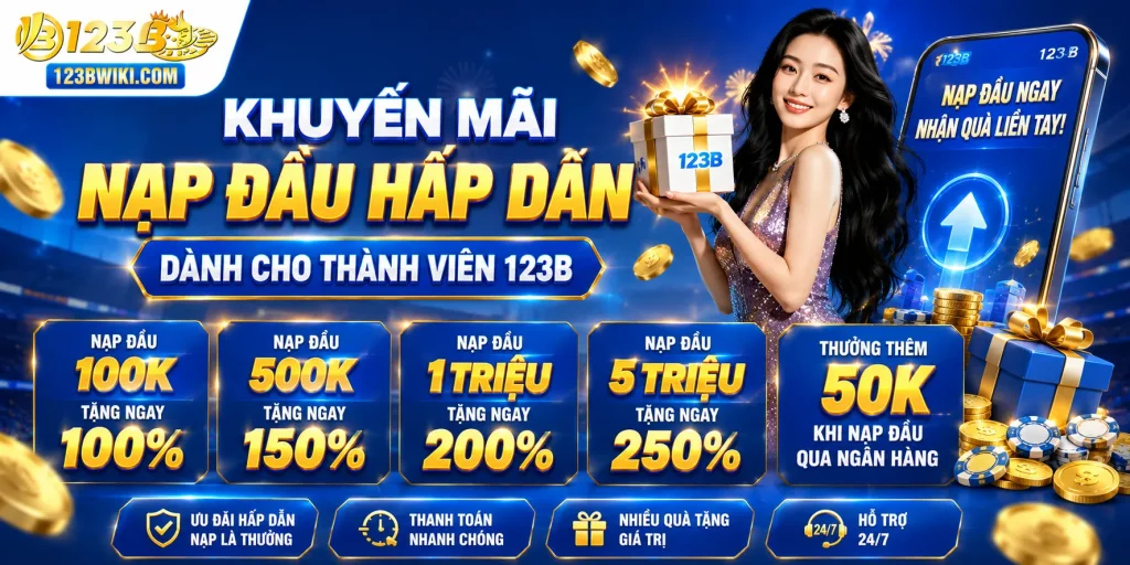 Chương trình khuyến mãi nạp đầu hấp dẫn dành cho thành viên 123B